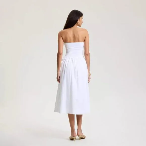 A New Day White Tube Top Bodice & A-Line Skirt Maxi Dress -- Size Small 4/6 - Picture 2 of 6